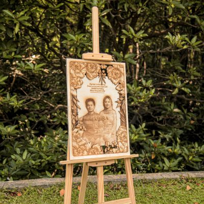 Welcome Board Engrave picture with 3d floral frame